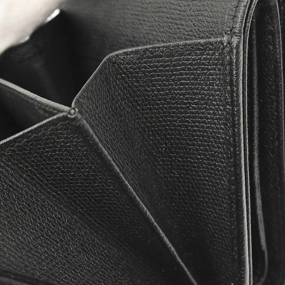 Chanel Black Calfskin Coco Button Trifold Wallet