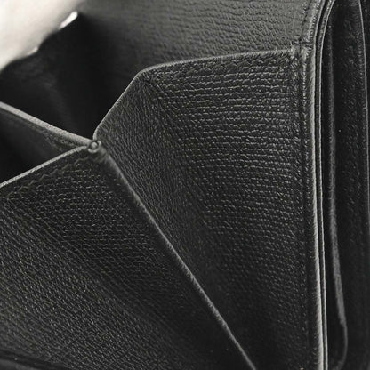 Chanel Black Calfskin Coco Button Trifold Wallet