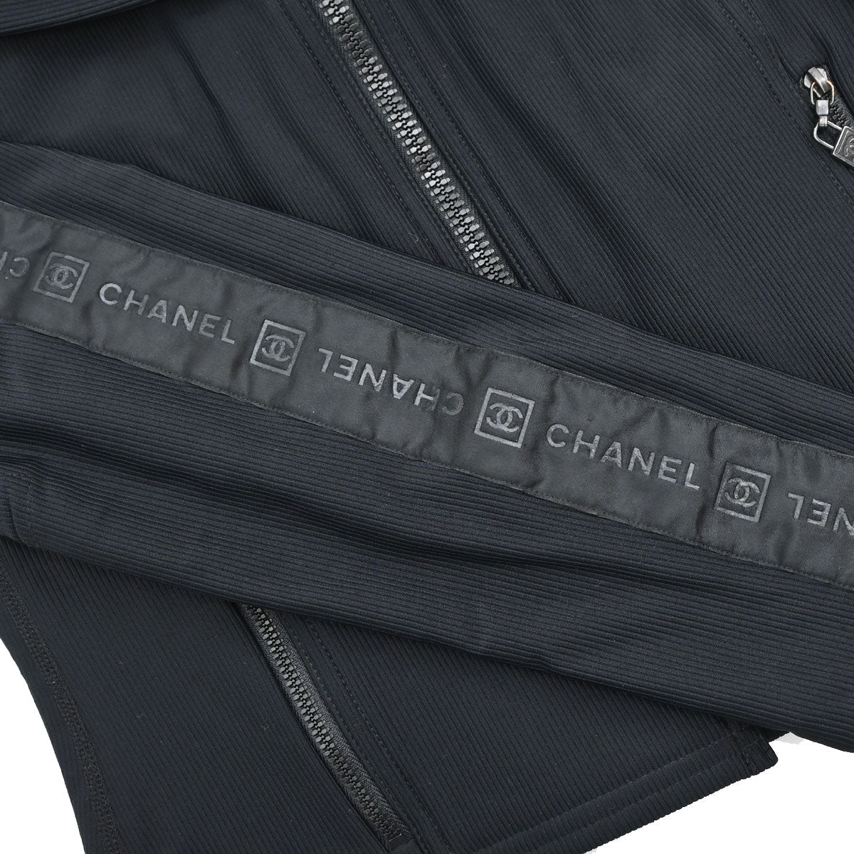 Chanel 2004 Sport Line Zip Up Jacket Black #38