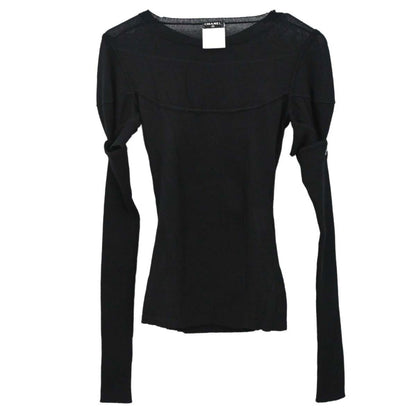 Chanel 2008 Long Sleeve Short Sleeve 2way Top Black #34