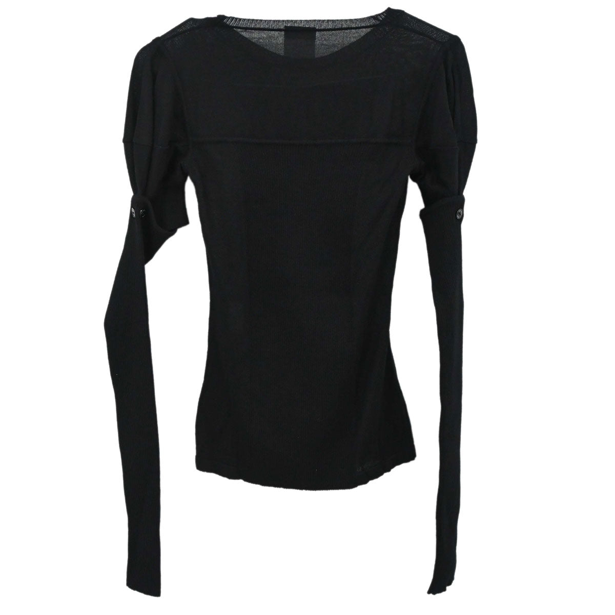 Chanel 2008 Long Sleeve Short Sleeve 2way Top Black #34
