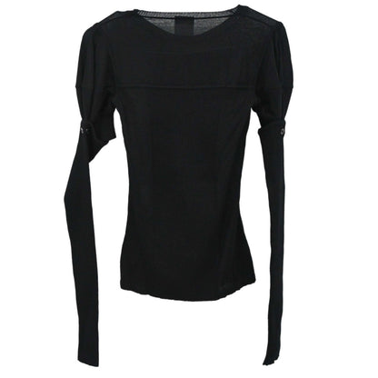 Chanel 2008 Long Sleeve Short Sleeve 2way Top Black #34