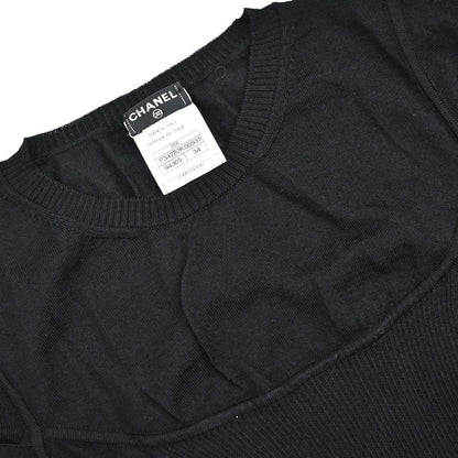 Chanel 2008 Long Sleeve Short Sleeve 2way Top Black #34