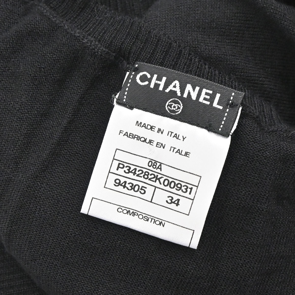 Chanel 2008 Long Sleeve Short Sleeve 2way Top Black #34