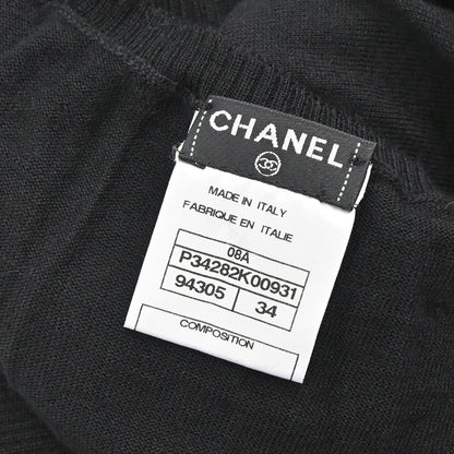 Chanel 2008 Long Sleeve Short Sleeve 2way Top Black #34