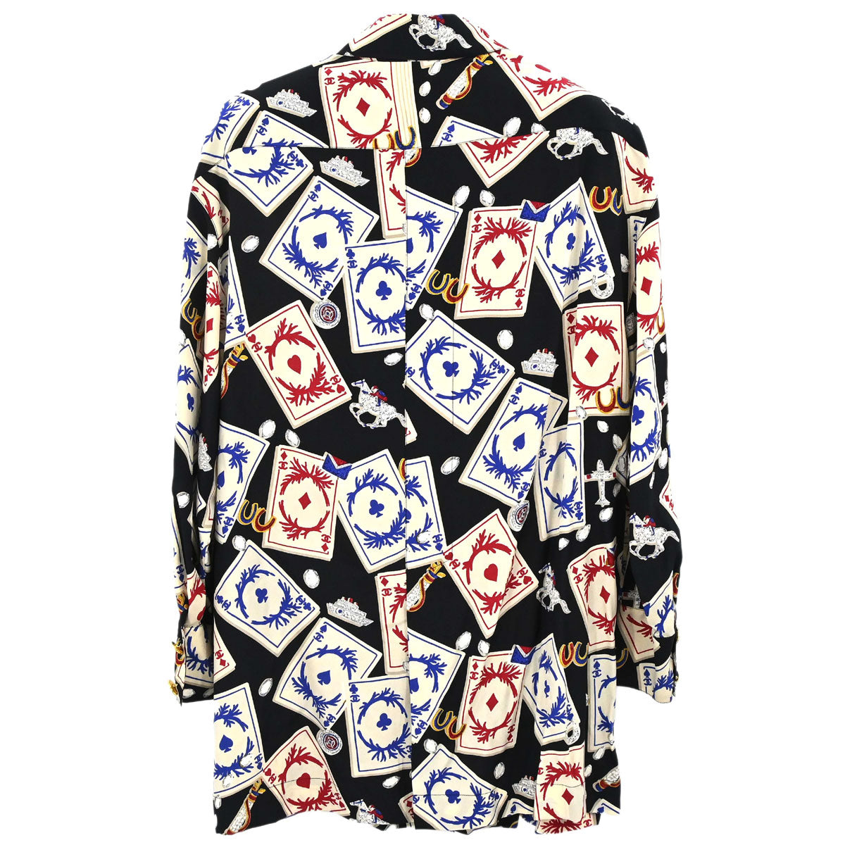 Chanel Blouse Shirt Playing Card Black #44