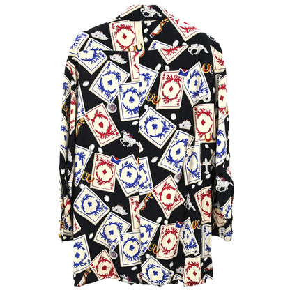 Chanel Blouse Shirt Playing Card Black #44
