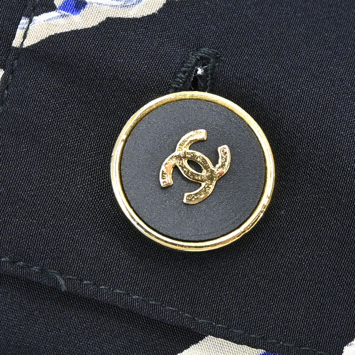 Chanel Blouse Shirt Playing Card Black #44