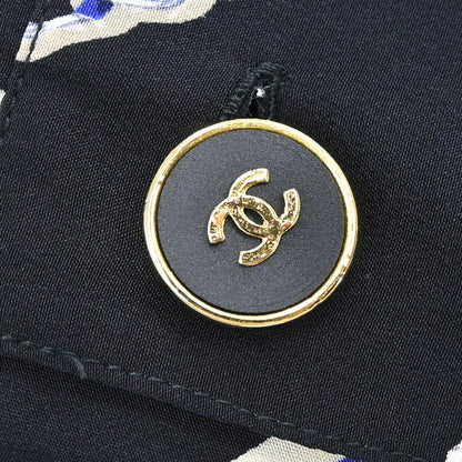 Chanel Blouse Shirt Playing Card Black #44