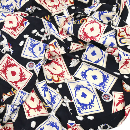 Chanel Blouse Shirt Playing Card Black #44