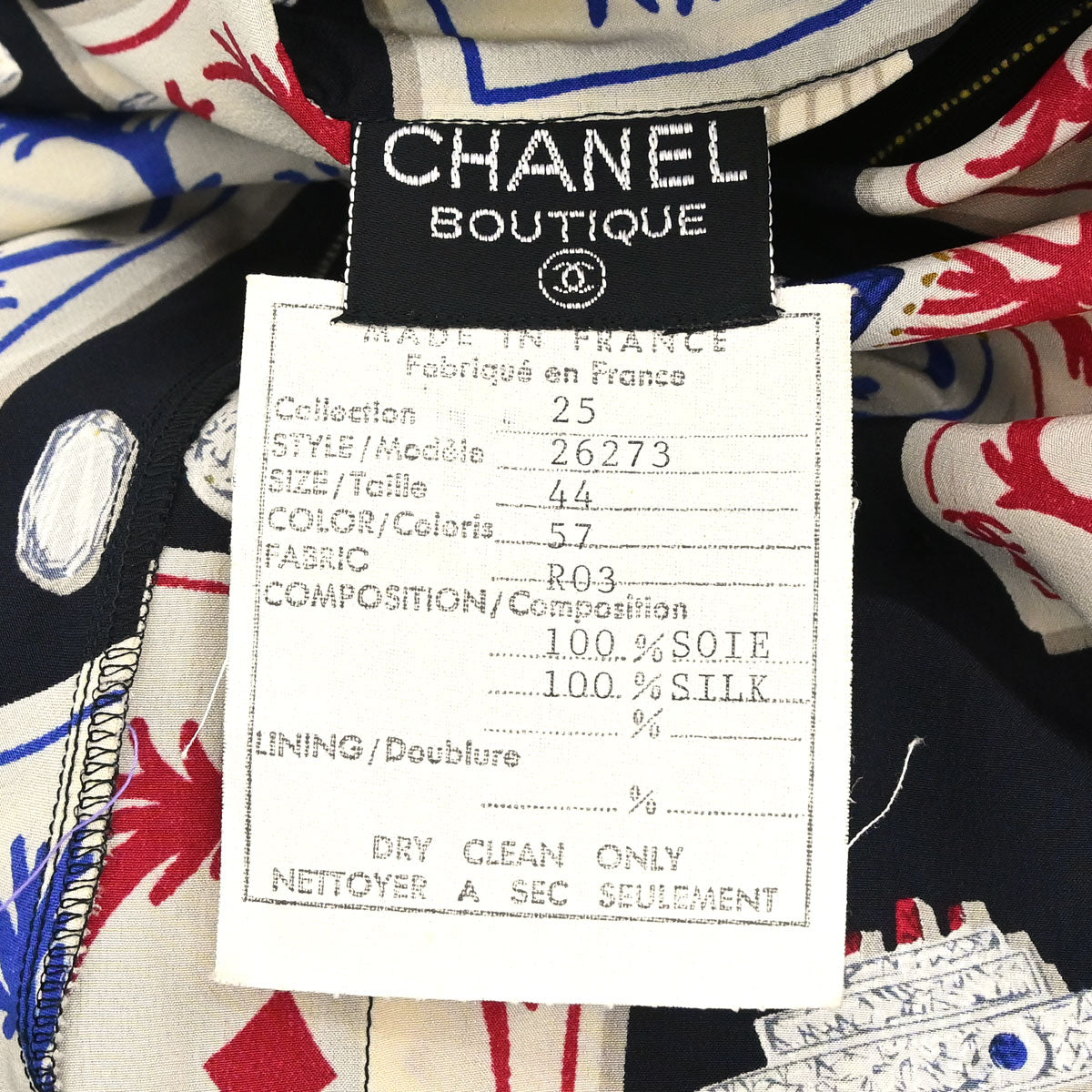 Chanel Blouse Shirt Playing Card Black #44