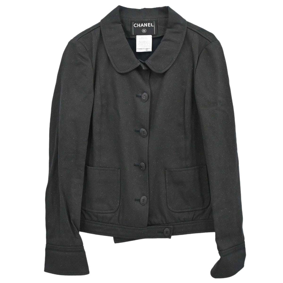 Chanel 2004 Jacket Glitter Black #38