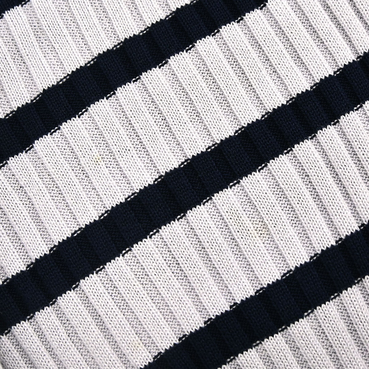 Chanel 1998 Short Sleeve Top Border Gray Navy #44