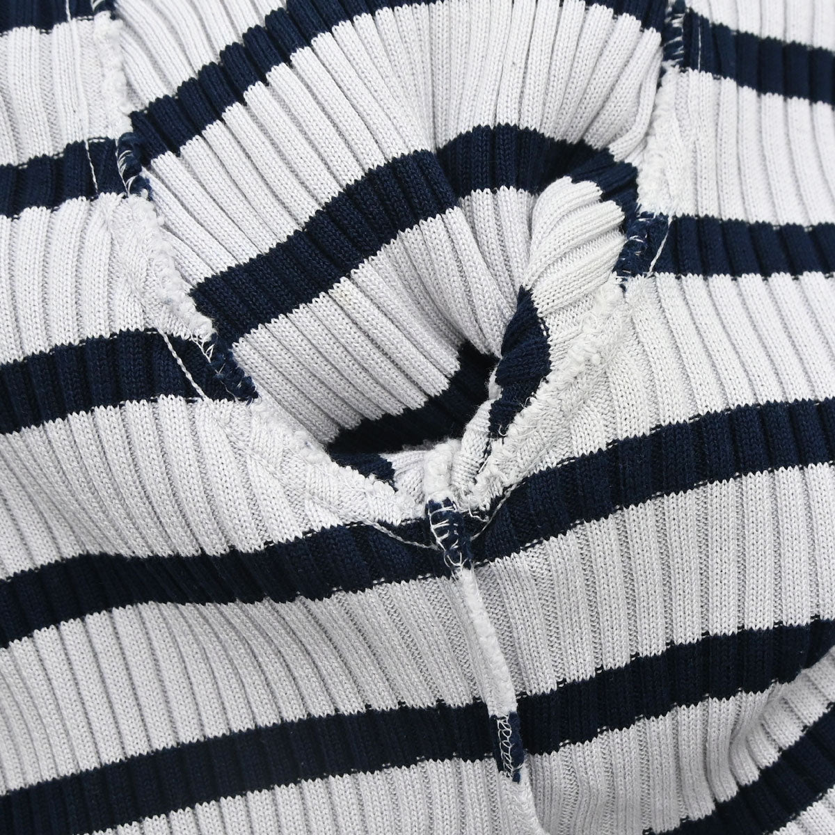 Chanel 1998 Short Sleeve Top Border Gray Navy #44