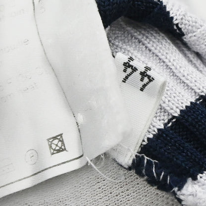 Chanel 1998 Short Sleeve Top Border Gray Navy #44
