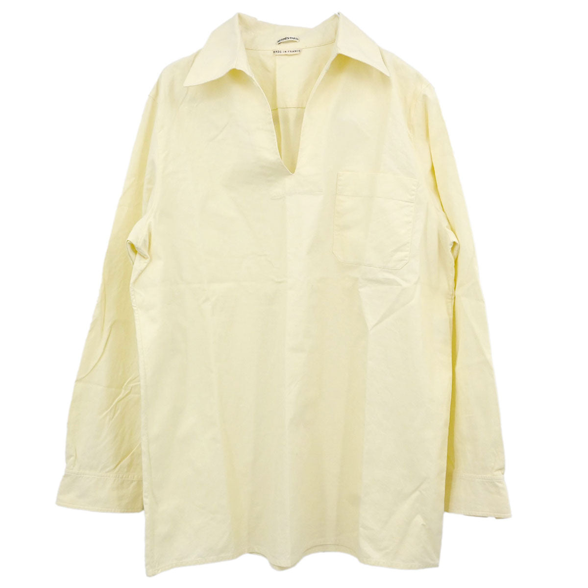 Hermes Shirt Blouse Light Yellow #40