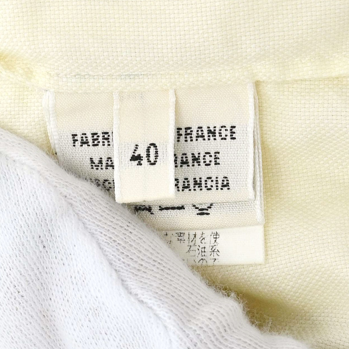 Hermes Shirt Blouse Light Yellow #40