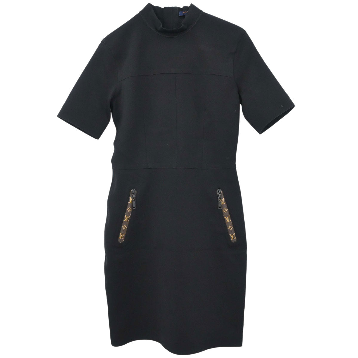 Louis Vuitton Short Sleeve Dress Monogram Black #36