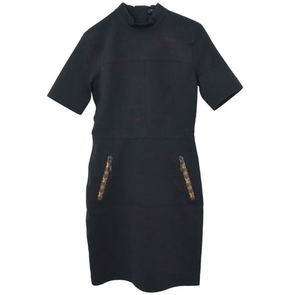 Louis Vuitton Short Sleeve Dress Monogram Black #36