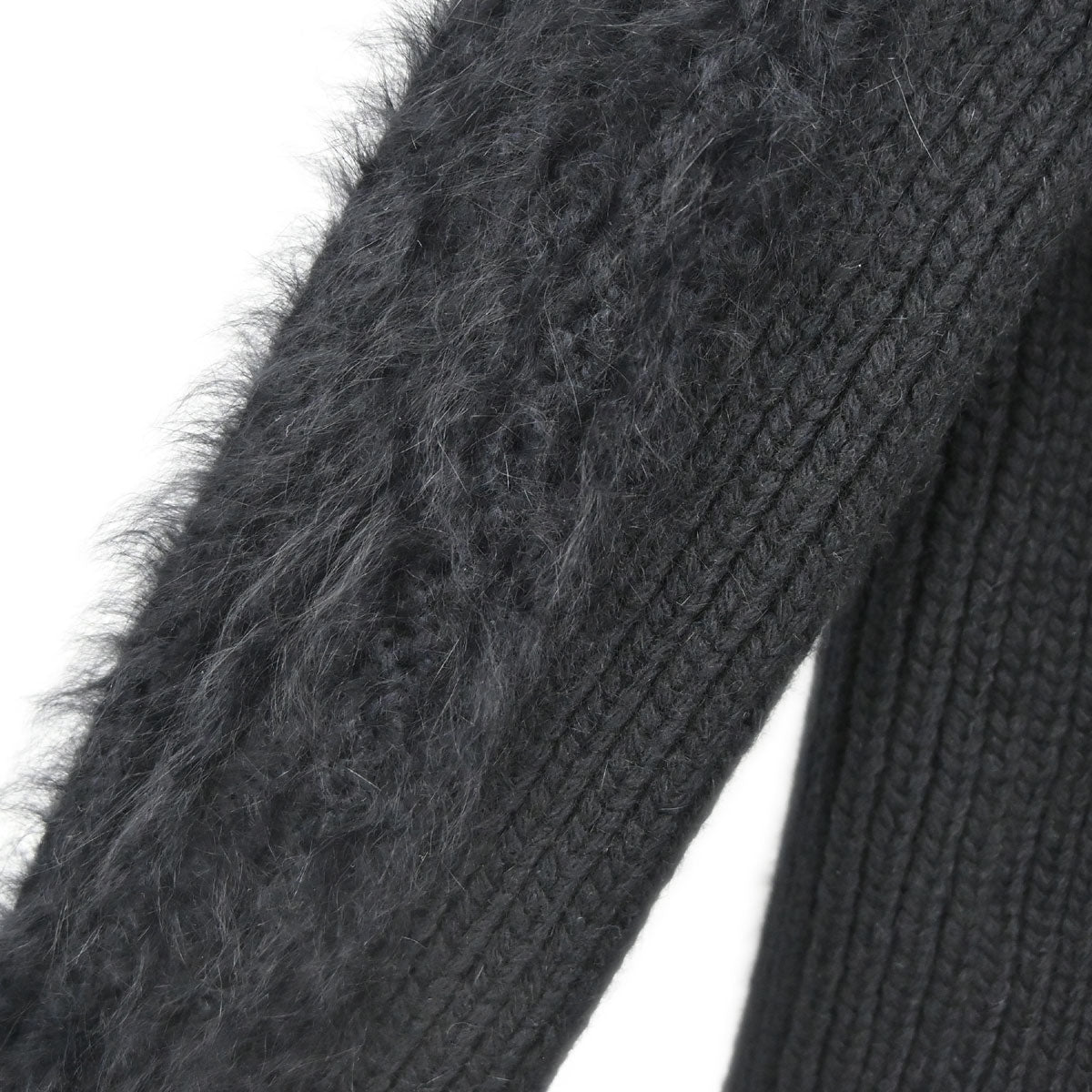 Chanel 2002 Ribbed Knit Cardigan Black #38