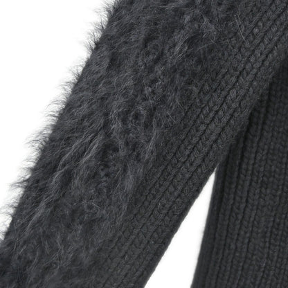 Chanel 2002 Ribbed Knit Cardigan Black #38