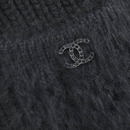 Chanel 2002 Ribbed Knit Cardigan Black #38