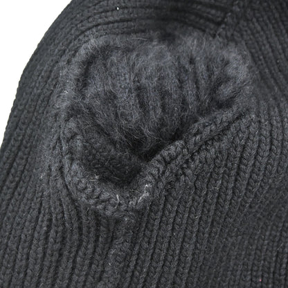 Chanel 2002 Ribbed Knit Cardigan Black #38