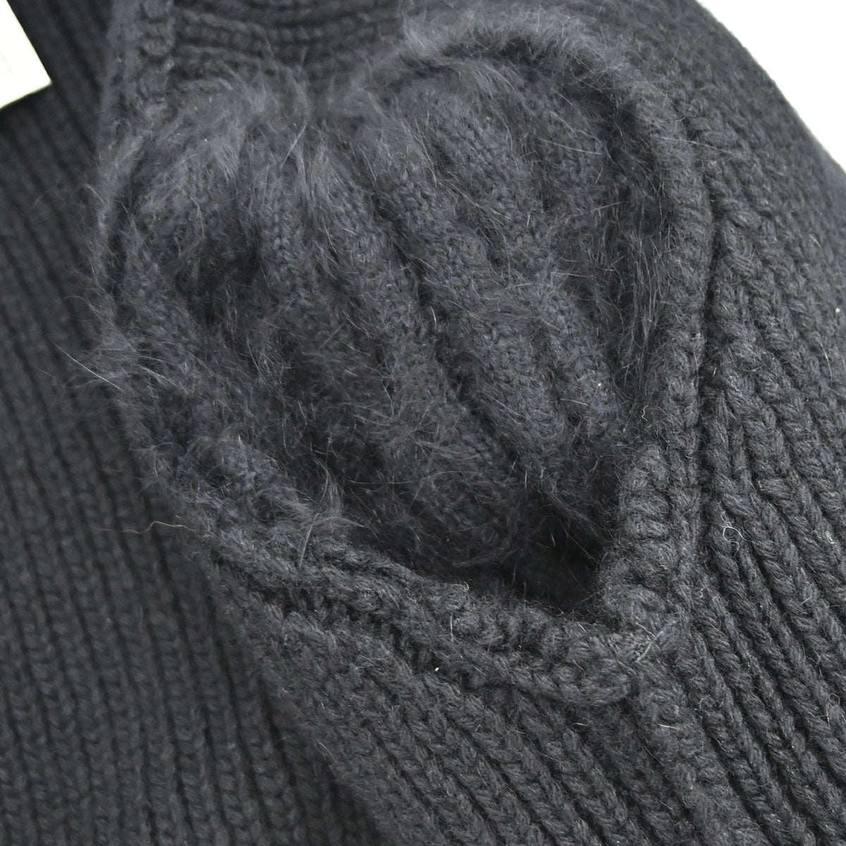 Chanel 2002 Ribbed Knit Cardigan Black #38