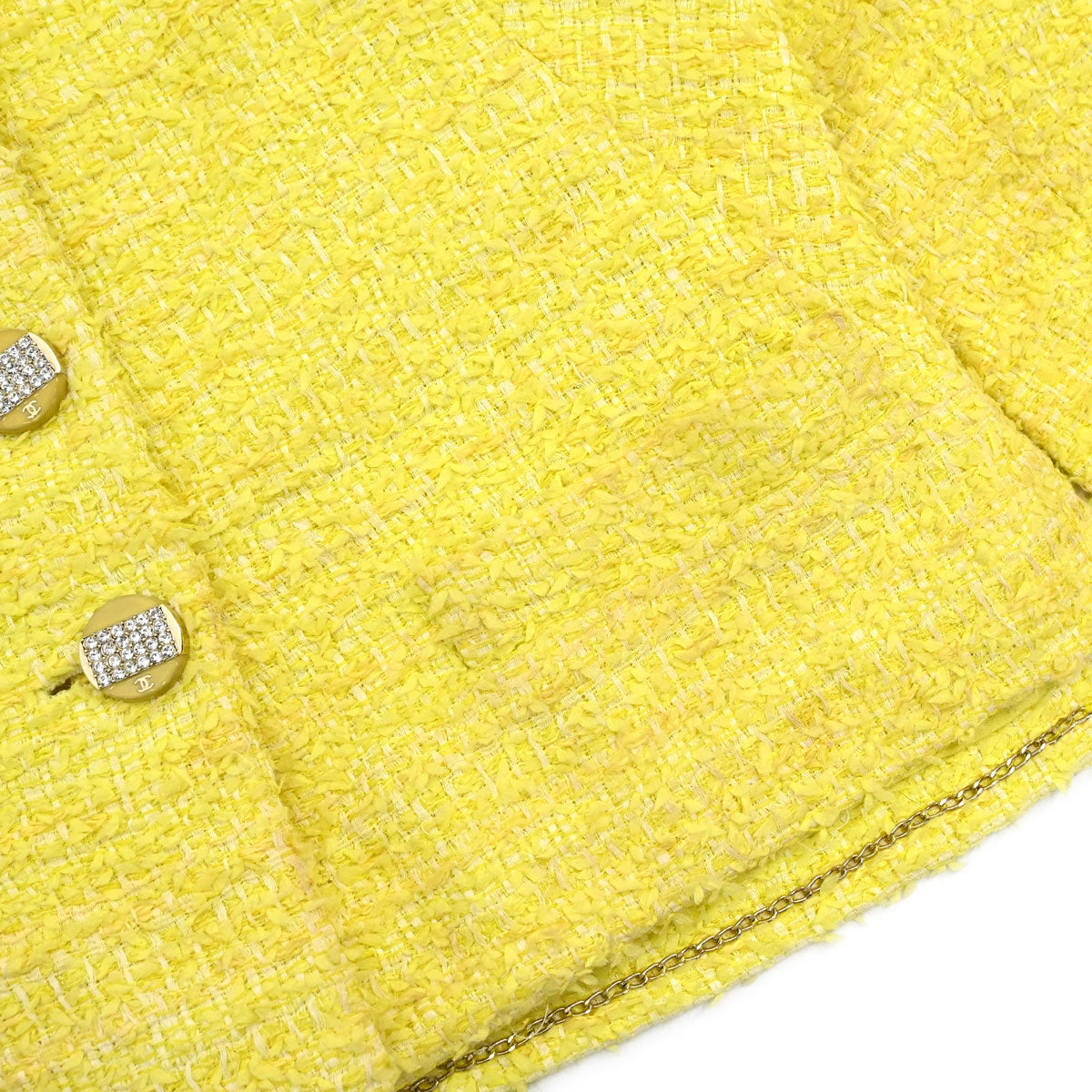 Chanel Single Breasted Jacket Tweed Yellow #40