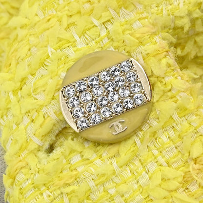 Chanel Single Breasted Jacket Tweed Yellow #40