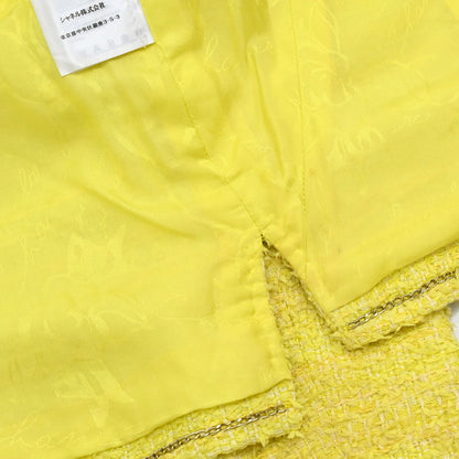 Chanel Single Breasted Jacket Tweed Yellow #40