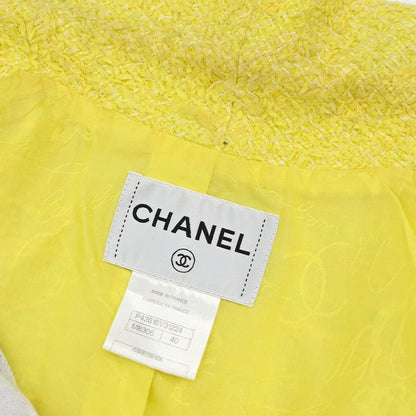 Chanel Single Breasted Jacket Tweed Yellow #40