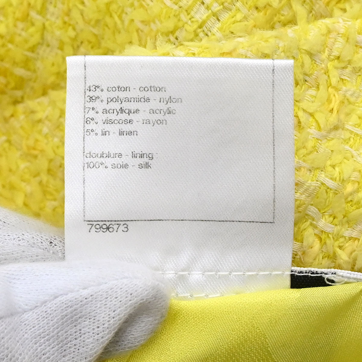 Chanel Single Breasted Jacket Tweed Yellow #40