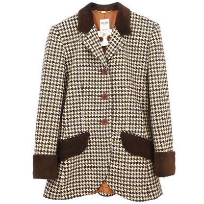Celine Houndstooth Jacket Brown #40