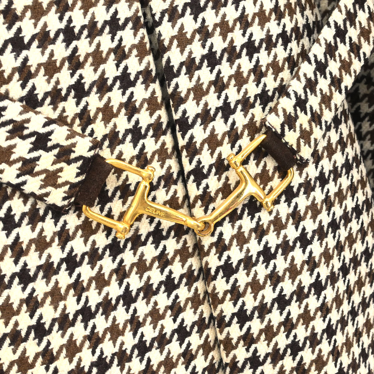 Celine Houndstooth Jacket Brown #40