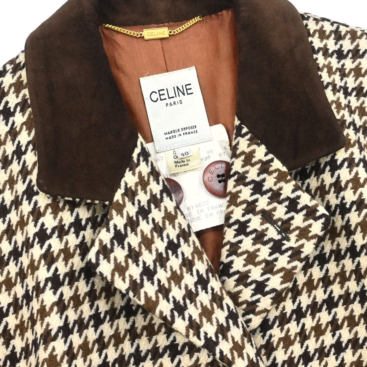 Celine Houndstooth Jacket Brown #40