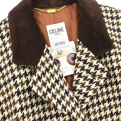 Celine Houndstooth Jacket Brown #40