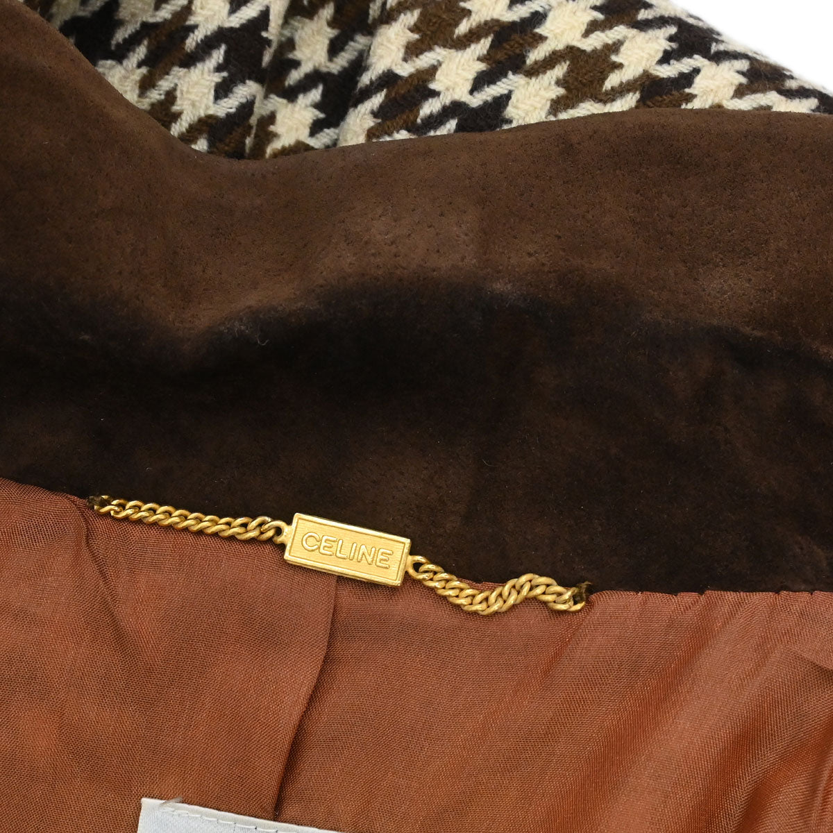 Celine Houndstooth Jacket Brown #40