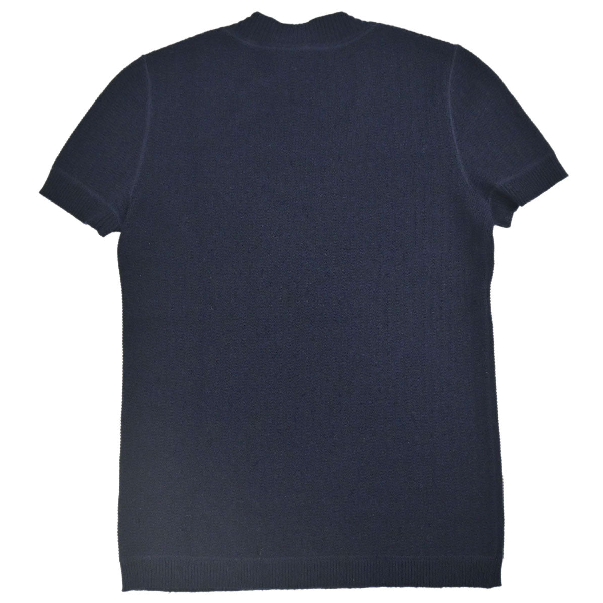 Chanel 2007 Short Sleeve Knit Top Navy #34