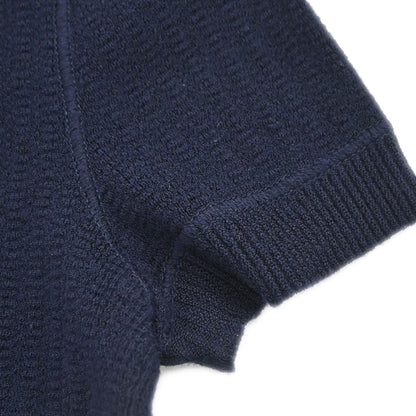 Chanel 2007 Short Sleeve Knit Top Navy #34