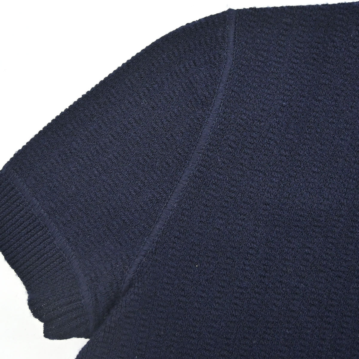 Chanel 2007 Short Sleeve Knit Top Navy #34