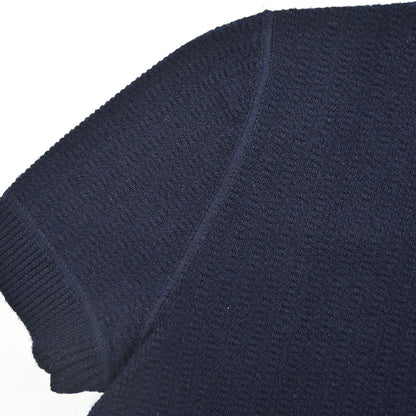 Chanel 2007 Short Sleeve Knit Top Navy #34