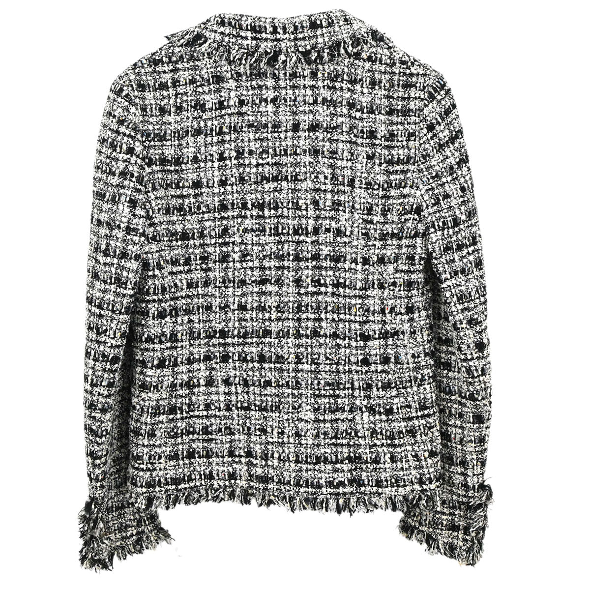 Chanel 2004 Single Breasted Jacket Tweed Black White #38