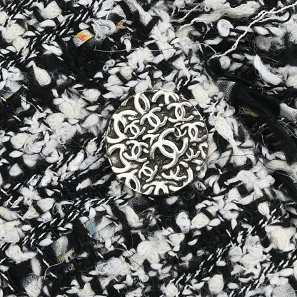 Chanel 2004 Single Breasted Jacket Tweed Black White #38