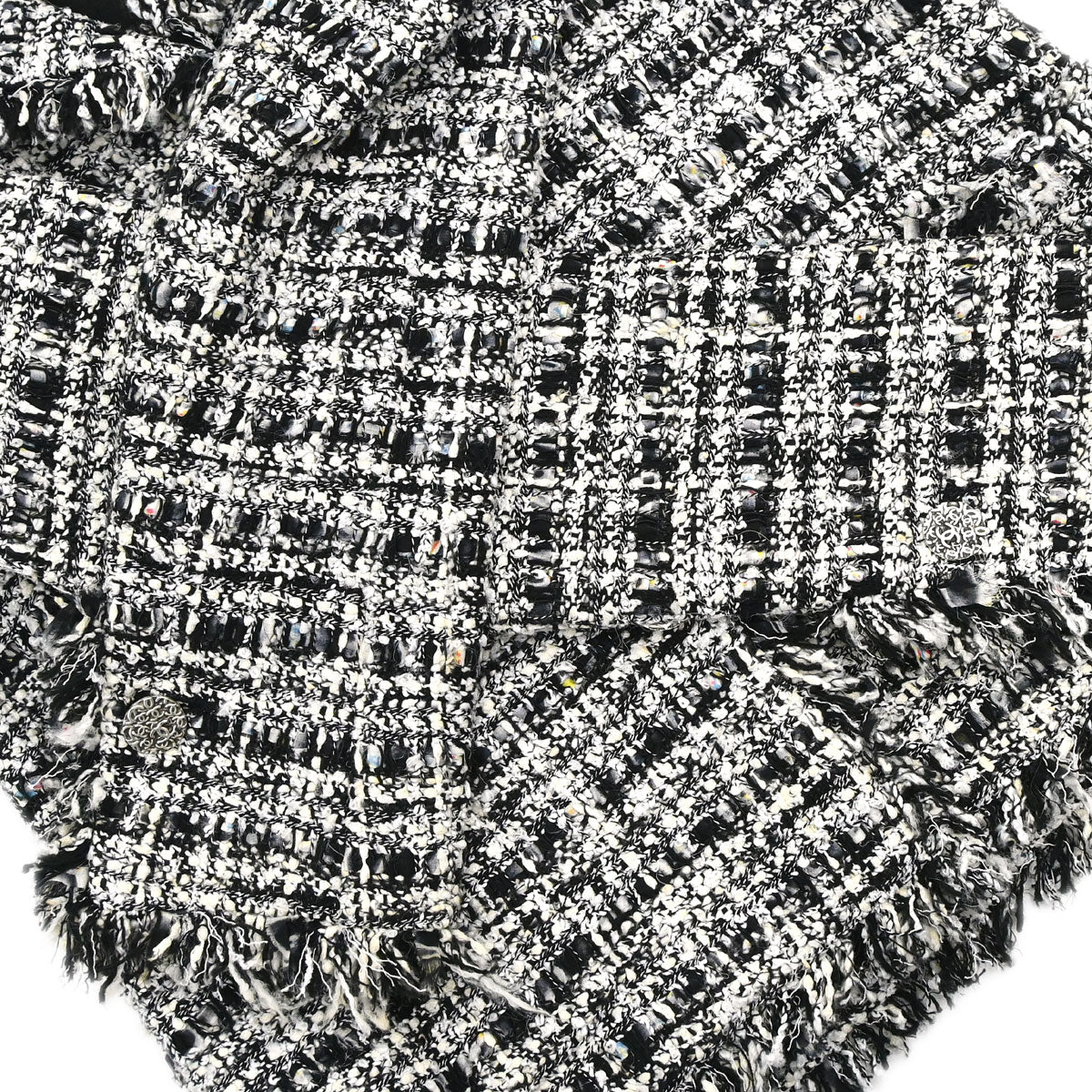 Chanel 2004 Single Breasted Jacket Tweed Black White #38
