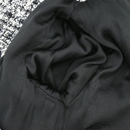 Chanel 2004 Single Breasted Jacket Tweed Black White #38