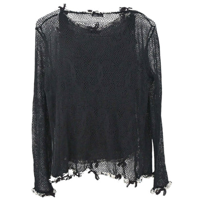 Chanel Set Cardigan Top Knit Black
