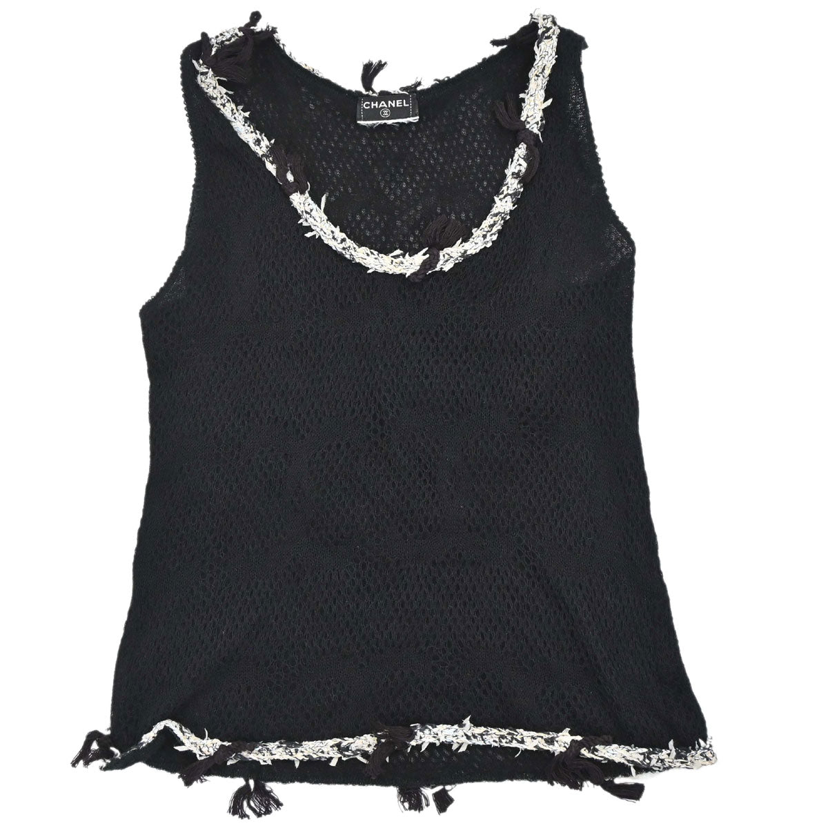 Chanel Set Cardigan Top Knit Black