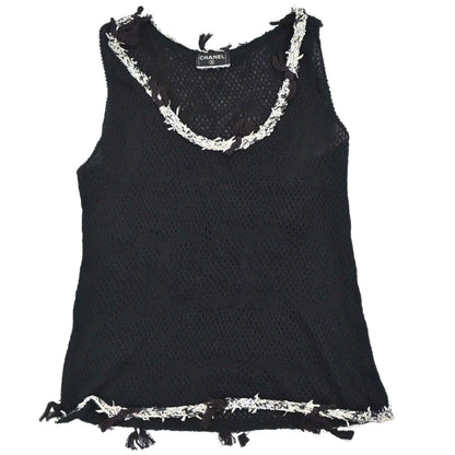 Chanel Set Cardigan Top Knit Black