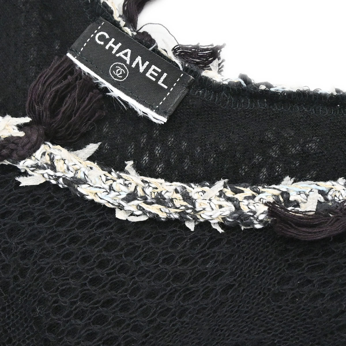 Chanel Set Cardigan Top Knit Black
